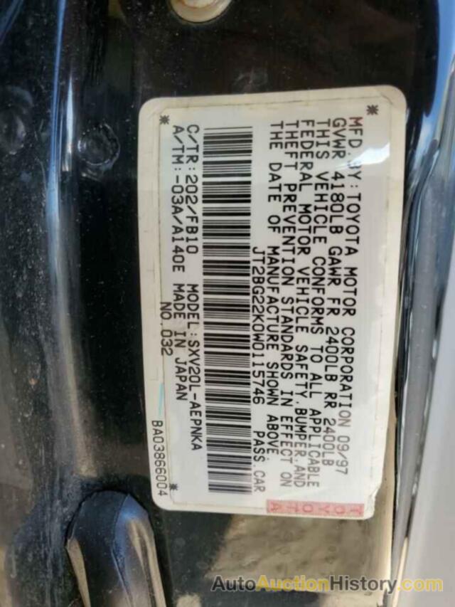 TOYOTA CAMRY CE, JT2BG22K0W0115746