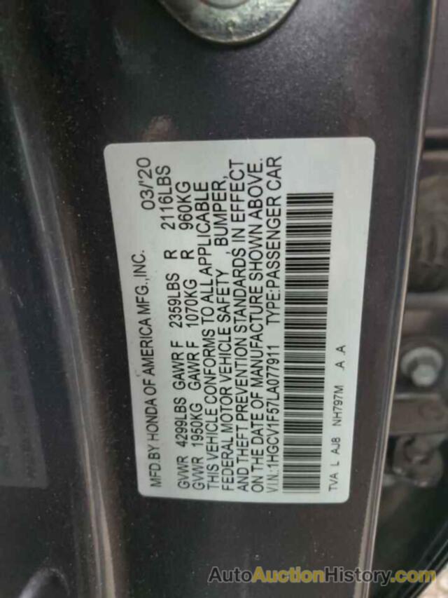 HONDA ACCORD EXL, 1HGCV1F57LA077911