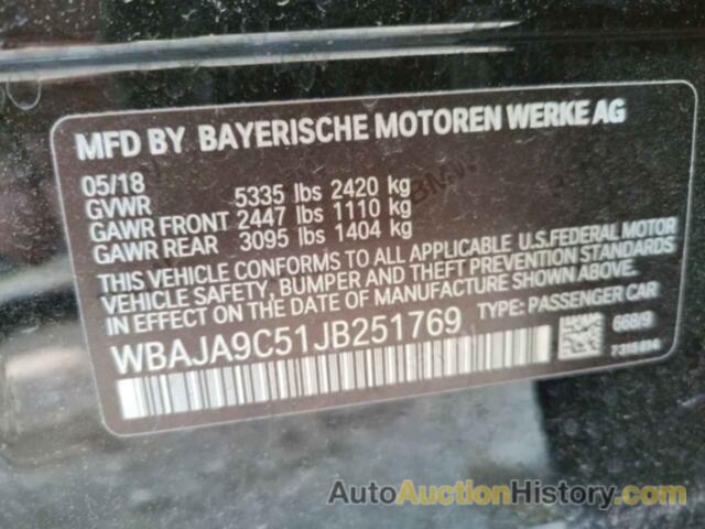 BMW 5 SERIES, WBAJA9C51JB251769