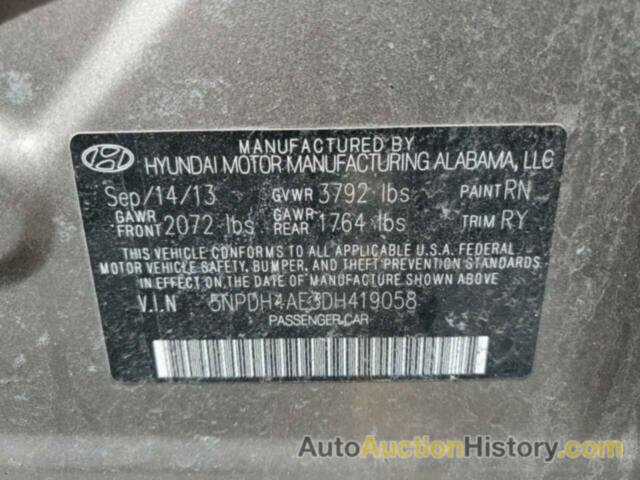 HYUNDAI ELANTRA GLS, 5NPDH4AE3DH419058