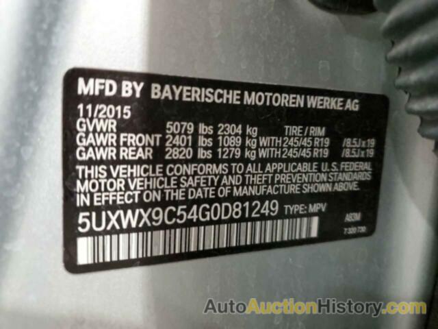 BMW X3 XDRIVE28I, 5UXWX9C54G0D81249