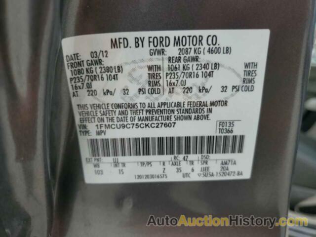 FORD ESCAPE XLS, 1FMCU9C75CKC27607