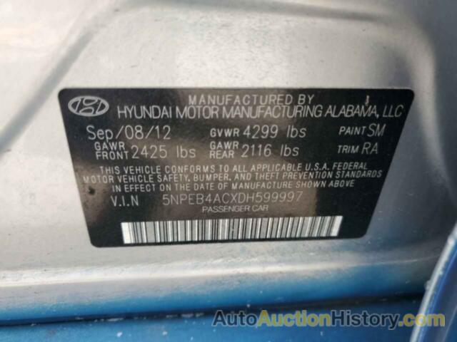 HYUNDAI SONATA GLS, 5NPEB4ACXDH599997