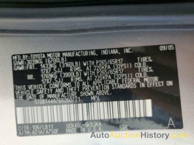 TOYOTA SEQUOIA SR5, 5TDBT44A76S260721