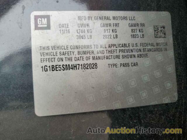 CHEVROLET CRUZE LT, 1G1BE5SM4H7182028