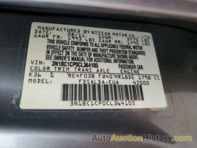 NISSAN VERSA S, 3N1BC1CP0CL364105