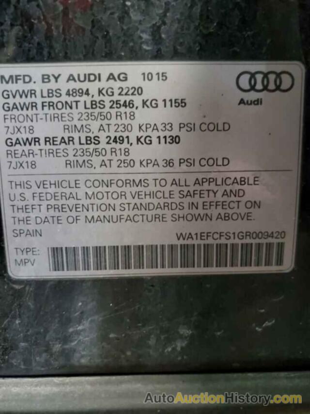 AUDI Q3 PREMIUM PLUS, WA1EFCFS1GR009420