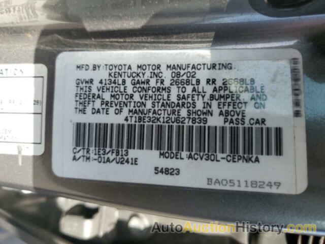 TOYOTA CAMRY LE, 4T1BE32K12U627839