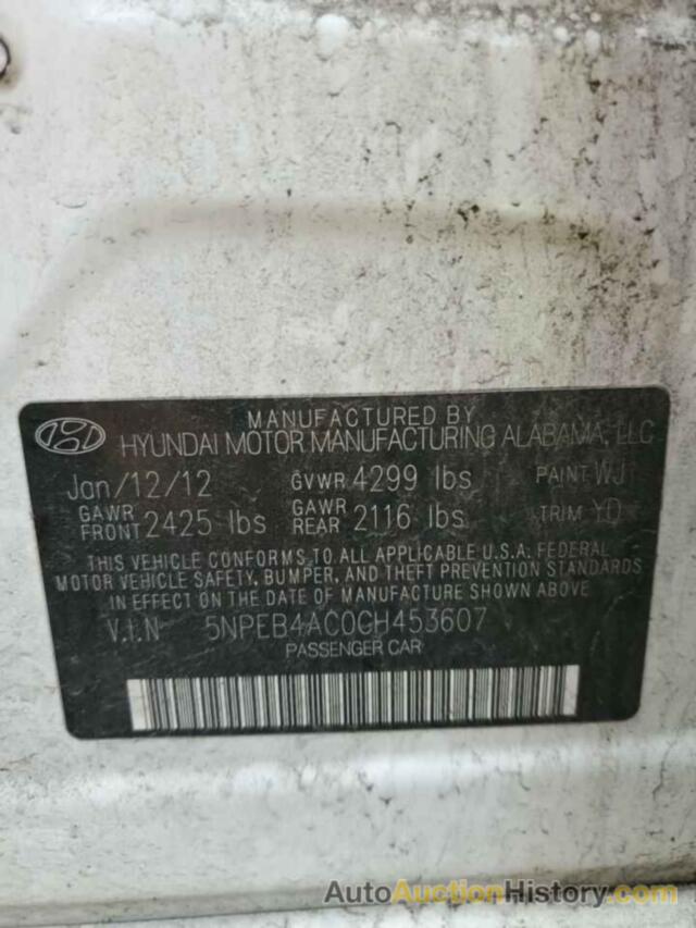 HYUNDAI SONATA GLS, 5NPEB4AC0CH453607