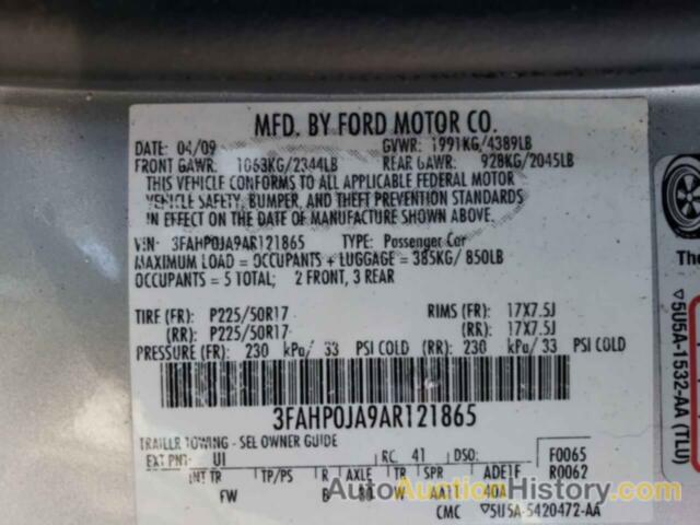 FORD FUSION SEL, 3FAHP0JA9AR121865