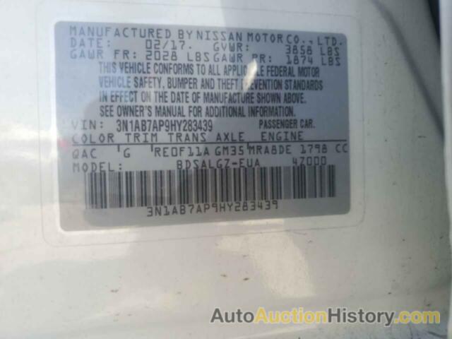 NISSAN SENTRA S, 3N1AB7AP9HY283439