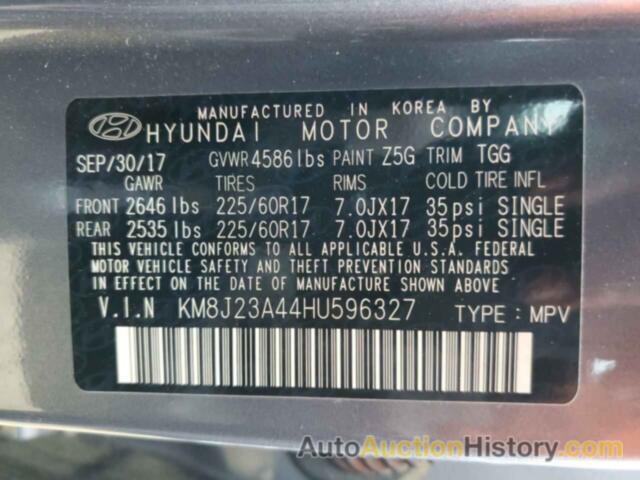 HYUNDAI TUCSON SE, KM8J23A44HU596327