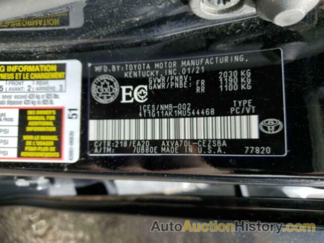 TOYOTA CAMRY SE, 4T1G11AK1MU544468