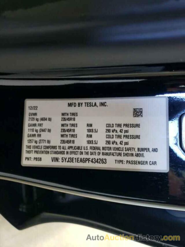 TESLA MODEL 3, 5YJ3E1EA6PF434263