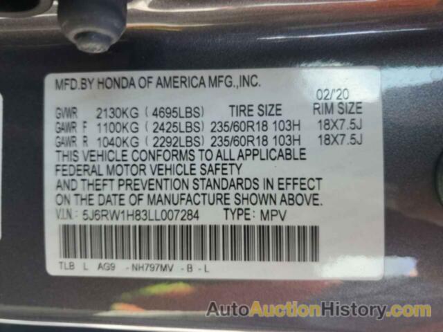 HONDA CRV EXL, 5J6RW1H83LL007284