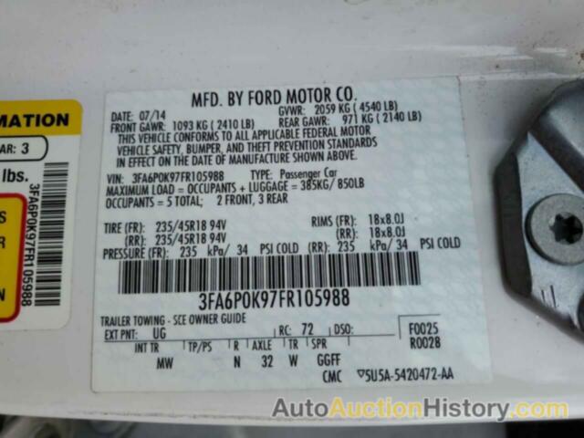 FORD FUSION TITANIUM, 3FA6P0K97FR105988