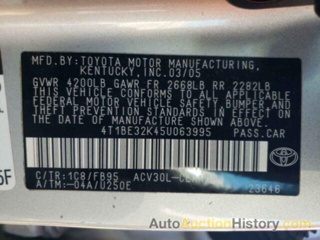 TOYOTA CAMRY LE, 4T1BE32K45U063995