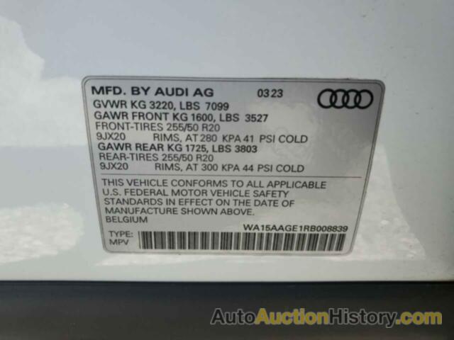 AUDI Q8 E-TRON PREMIUM PLUS, WA15AAGE1RB008839