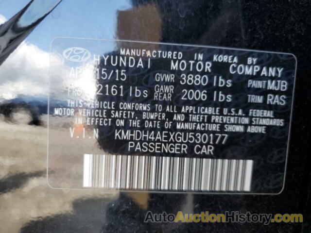 HYUNDAI ELANTRA SE, KMHDH4AEXGU530177