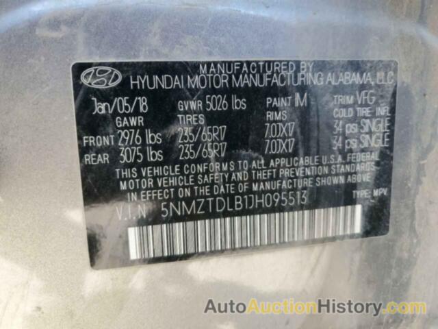 HYUNDAI SANTA FE, 5NMZTDLB1JH095513