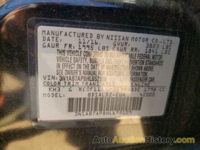 NISSAN SENTRA S, 3N1AB7AP8HL652109