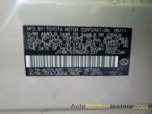 LEXUS ES350 350, JTHBK1EG9B2451237