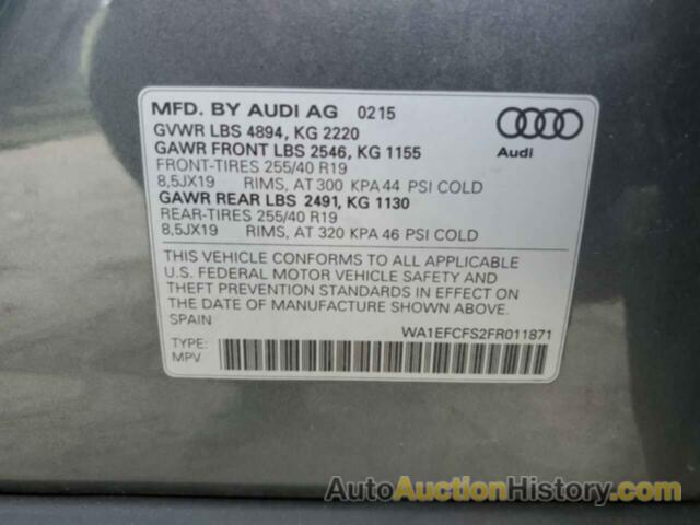 AUDI Q3 PREMIUM PLUS, WA1EFCFS2FR011871