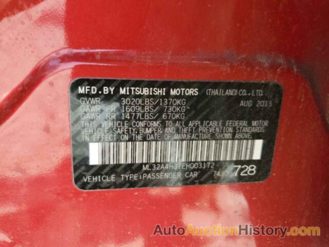 MITSUBISHI MIRAGE ES, ML32A4HJ1EH003172