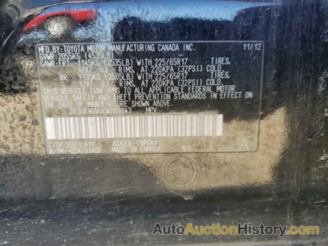 TOYOTA RAV4 LIMITED, 2T3DF4DV0CW265143