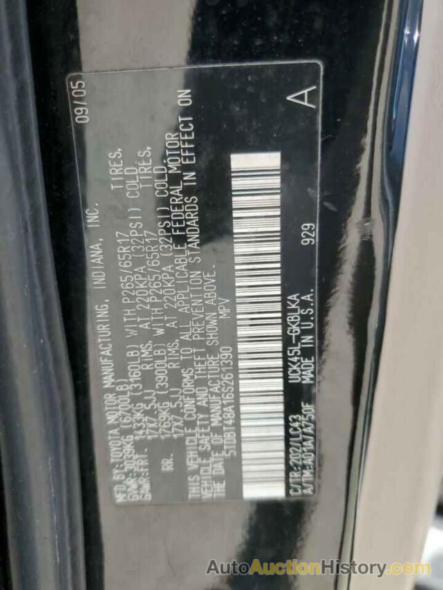 TOYOTA SEQUOIA LIMITED, 5TDBT48A16S261390