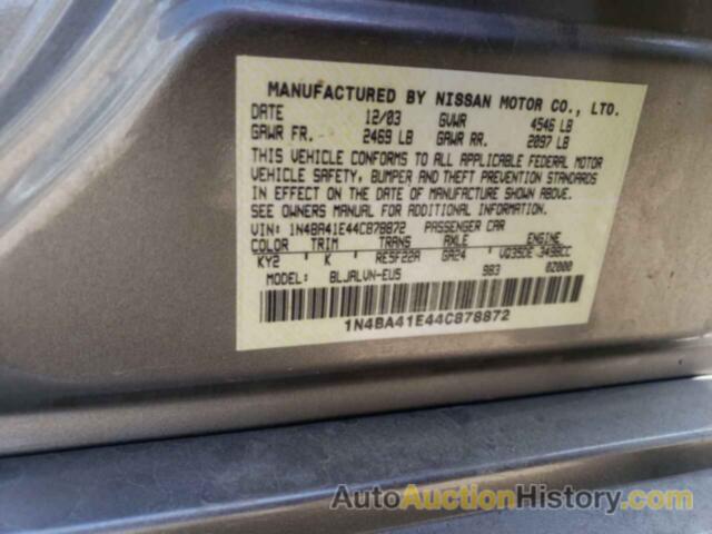 NISSAN MAXIMA SE, 1N4BA41E44C878872