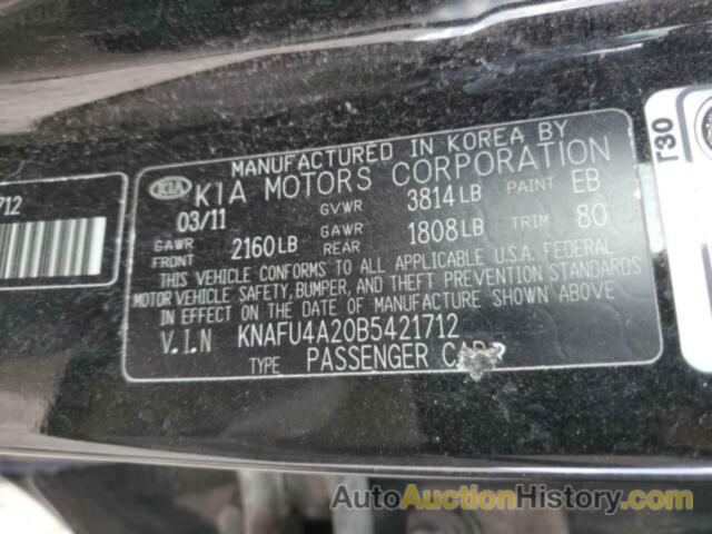 KIA FORTE EX, KNAFU4A20B5421712