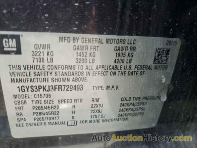 CADILLAC ESCALADE PLATINUM, 1GYS3PKJ3FR729493