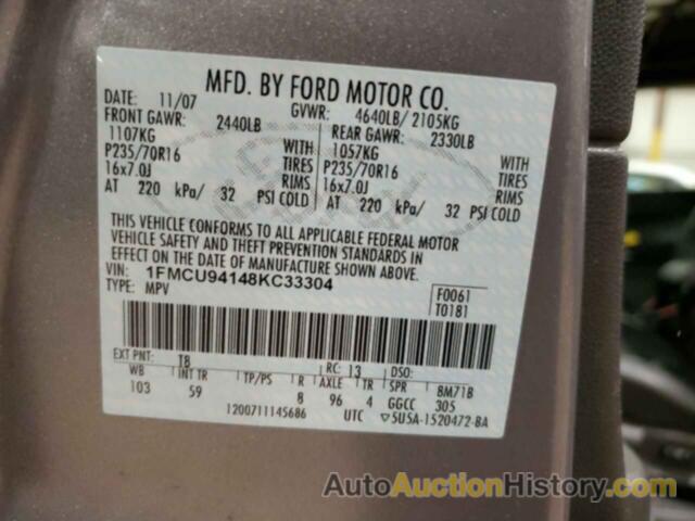 FORD ESCAPE LIMITED, 1FMCU94148KC33304