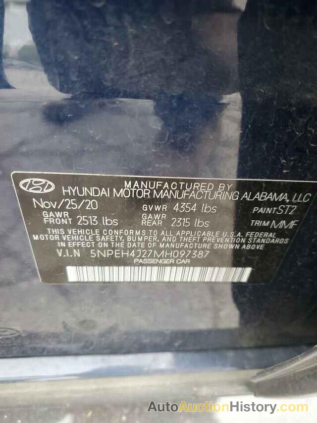 HYUNDAI SONATA LIMITED, 5NPEH4J27MH097387