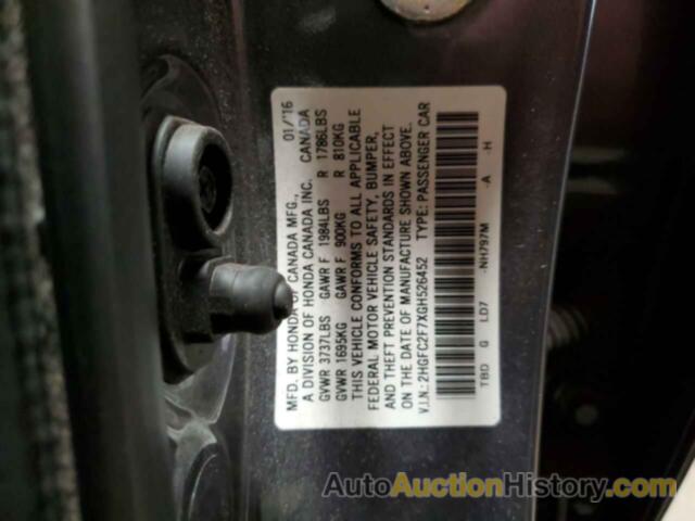 HONDA CIVIC EX, 2HGFC2F7XGH526452