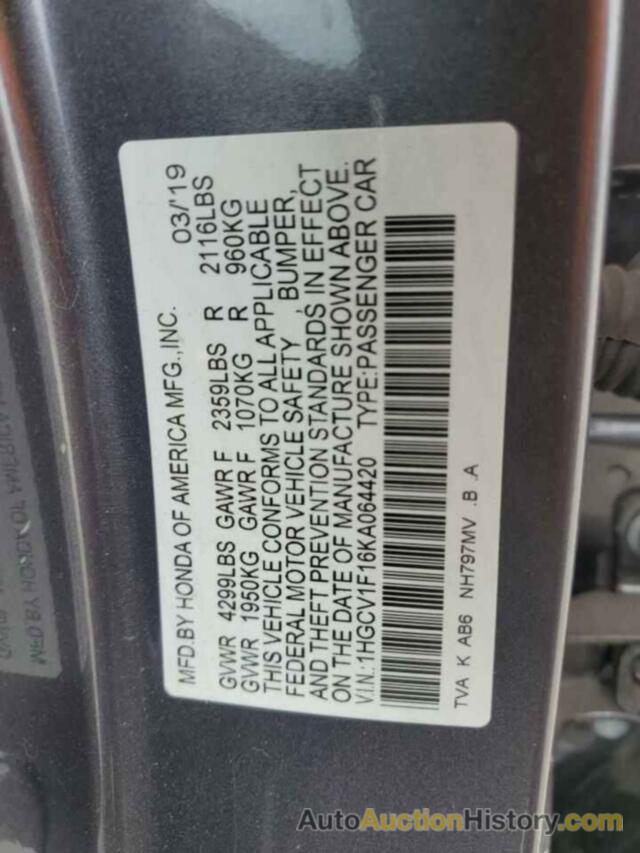 HONDA ACCORD LX, 1HGCV1F16KA064420