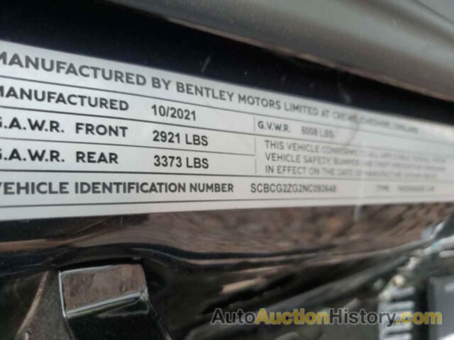 BENTLEY CONTINENTA GT, SCBCG2ZG2NC093648