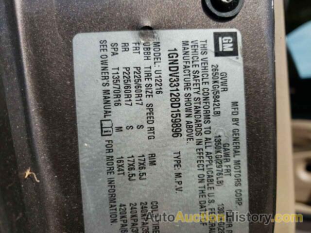 CHEVROLET UPLANDER LT, 1GNDV33128D159896