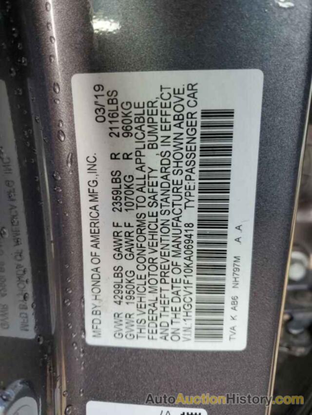 HONDA ACCORD LX, 1HGCV1F10KA069418