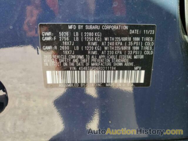 SUBARU OUTBACK TOURING, 4S4BTGPD6R3211194