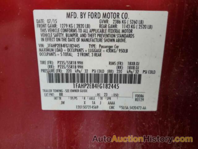 FORD TAURUS SEL, 1FAHP2E84FG182445