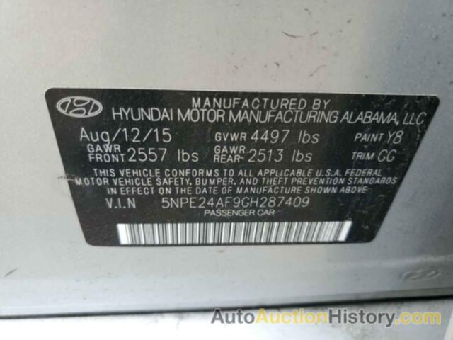 HYUNDAI SONATA SE, 5NPE24AF9GH287409