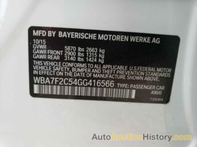BMW 7 SERIES XI, WBA7F2C54GG416566