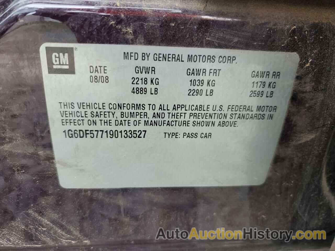 CADILLAC CTS, 1G6DF577190133527