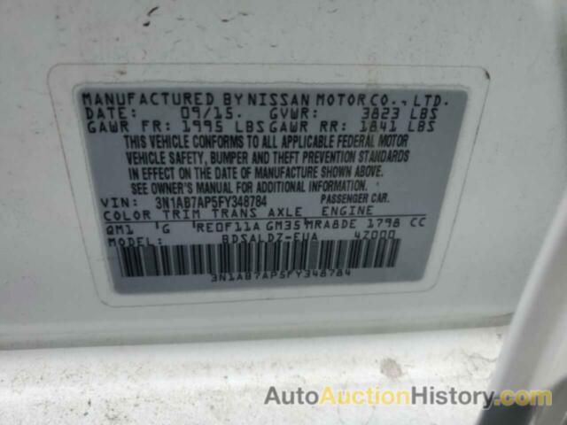 NISSAN SENTRA S, 3N1AB7AP5FY348784