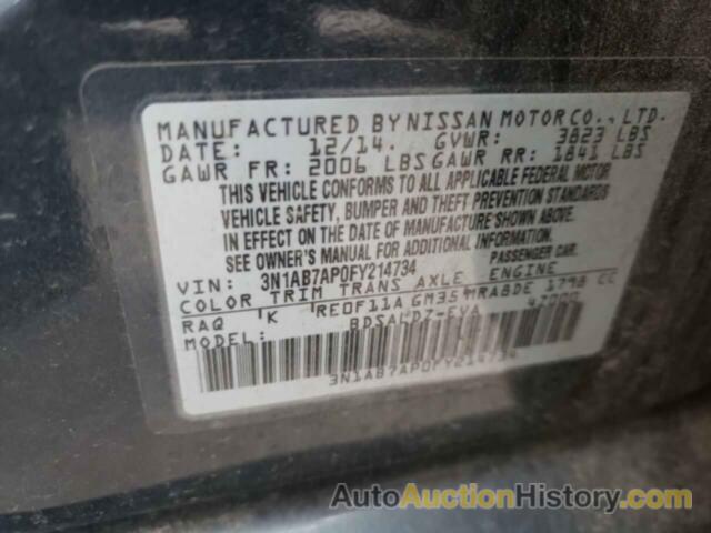 NISSAN SENTRA S, 3N1AB7AP0FY214734