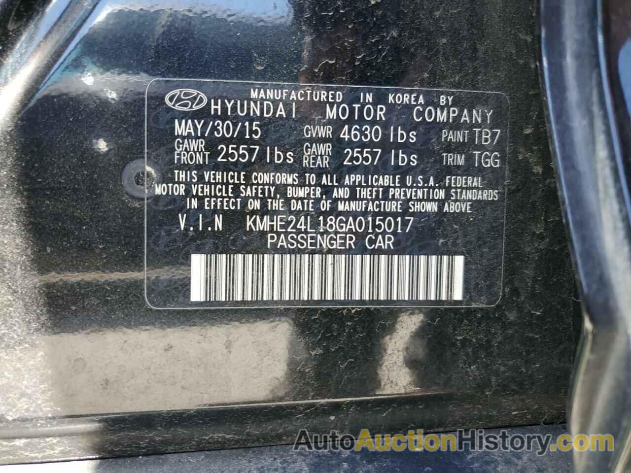 HYUNDAI SONATA HYBRID, KMHE24L18GA015017