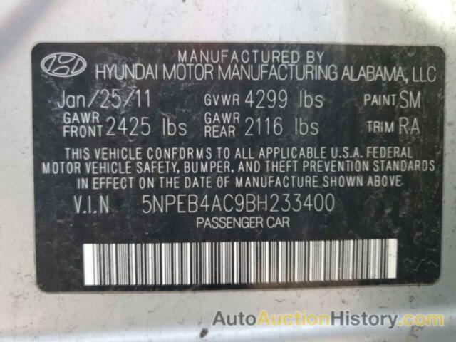 HYUNDAI SONATA GLS, 5NPEB4AC9BH233400