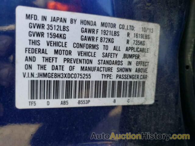 HONDA FIT, JHMGE8H3XDC075255